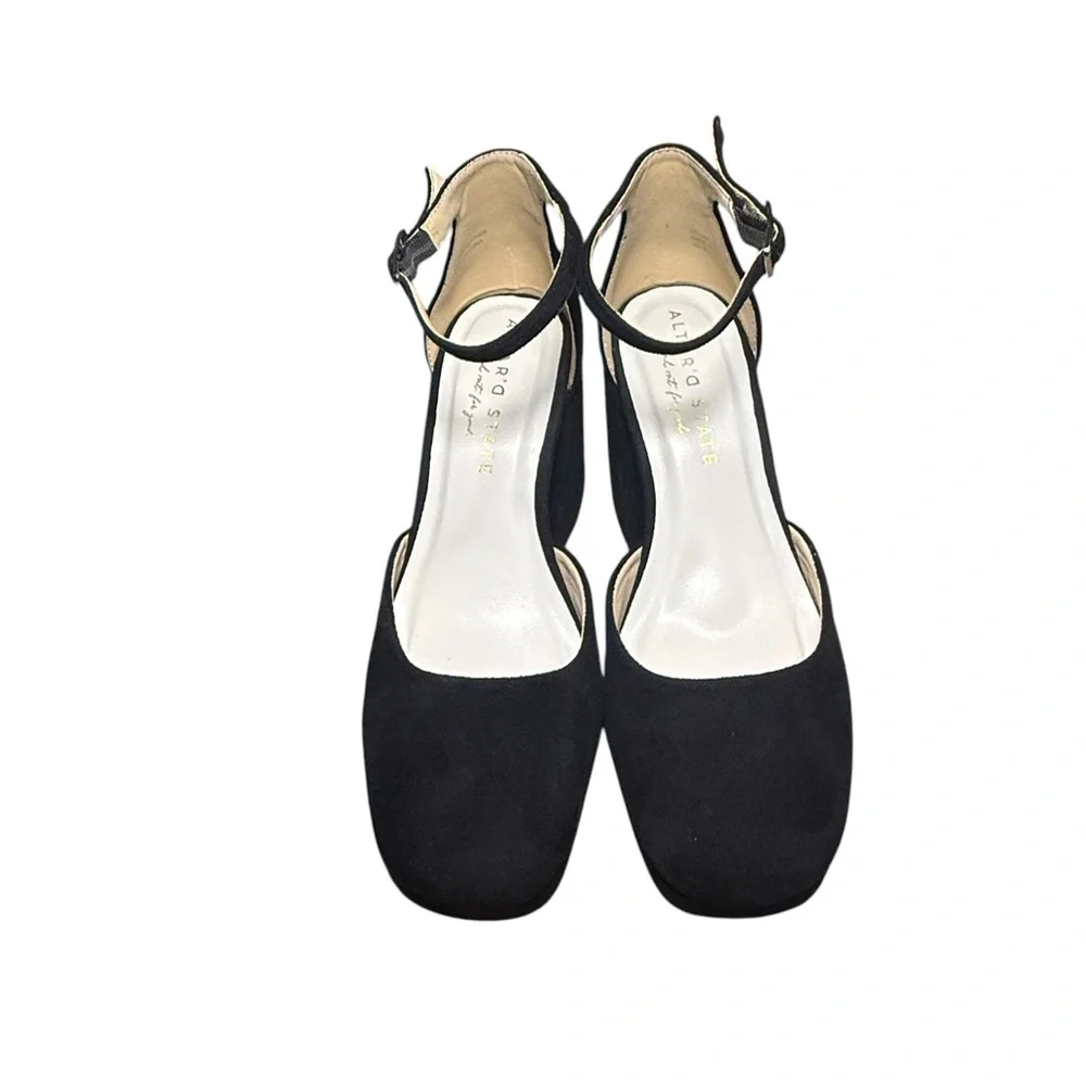 Altar'd State Black Suede Platform Block Heel